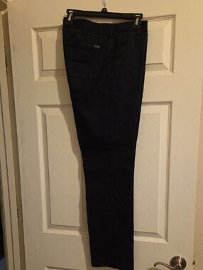 Izod Men's Black Dress Pants - Flat Front Tailored